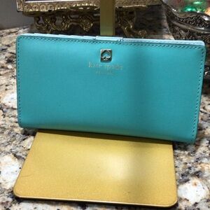 Kate Spade Aqua and Gold Wallet